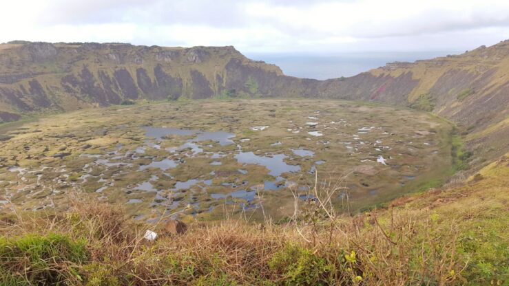 Rano Kau crater lake Orongo