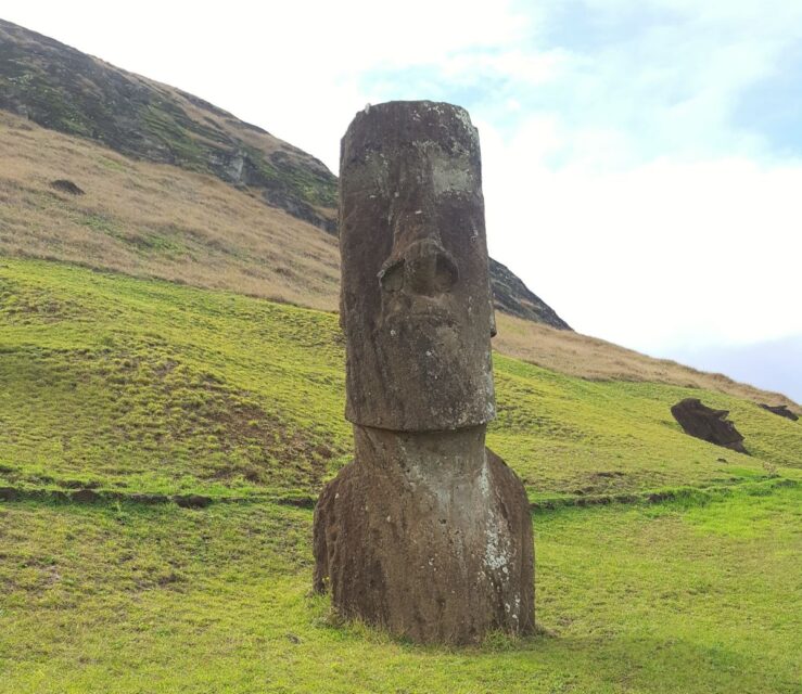 stone face Rano Raraku Easter Island moai statues