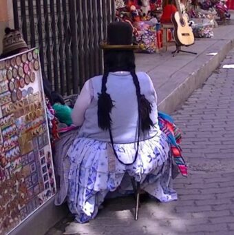Bolivian cholita with beautiful braids