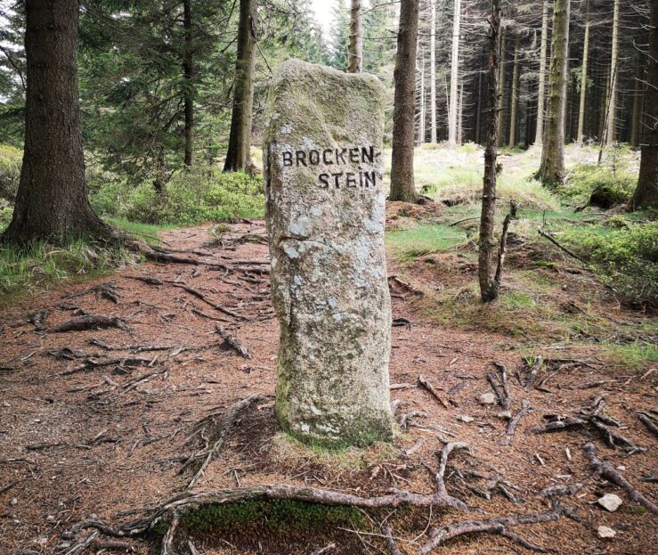Brocken stone in the mountains when hiking