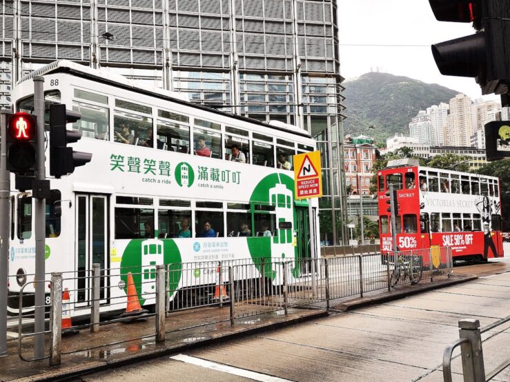 Double-decker tram in Hong Kong