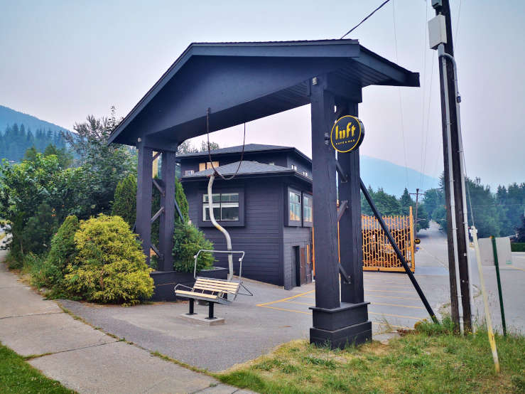 fake skiing lift British Columbia