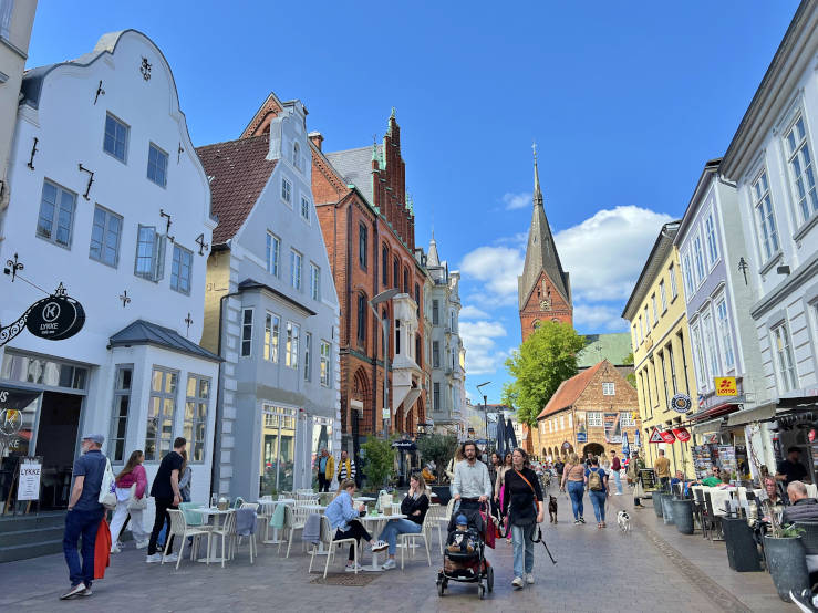 Flensburg pedestrian street sightseeing
