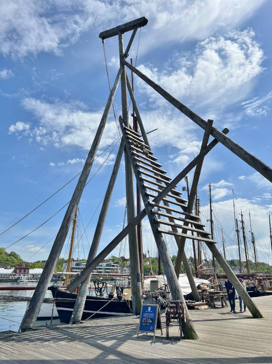 Wooden crane Flensburg Harbour
