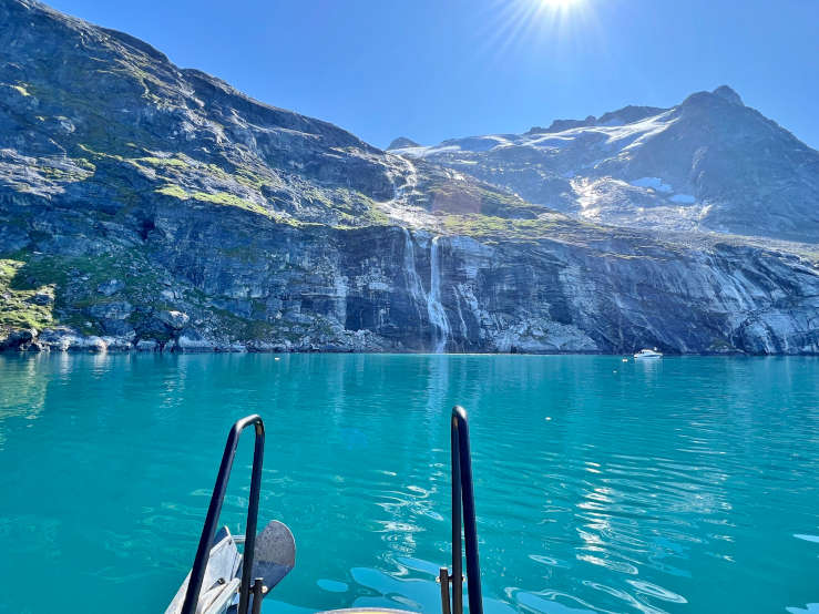 Waterfall Sermitsiaq Glacier on Sadelø