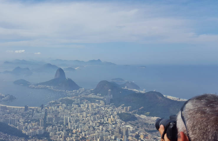 Sugarloaf Mountain in Rio de Janeiro from Christ the Redeemer statue