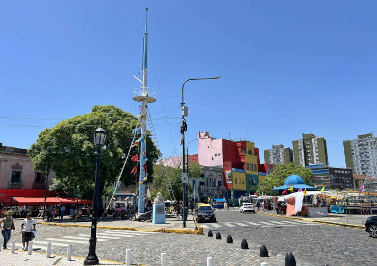 La Boca’s waterfront linked to port activity.