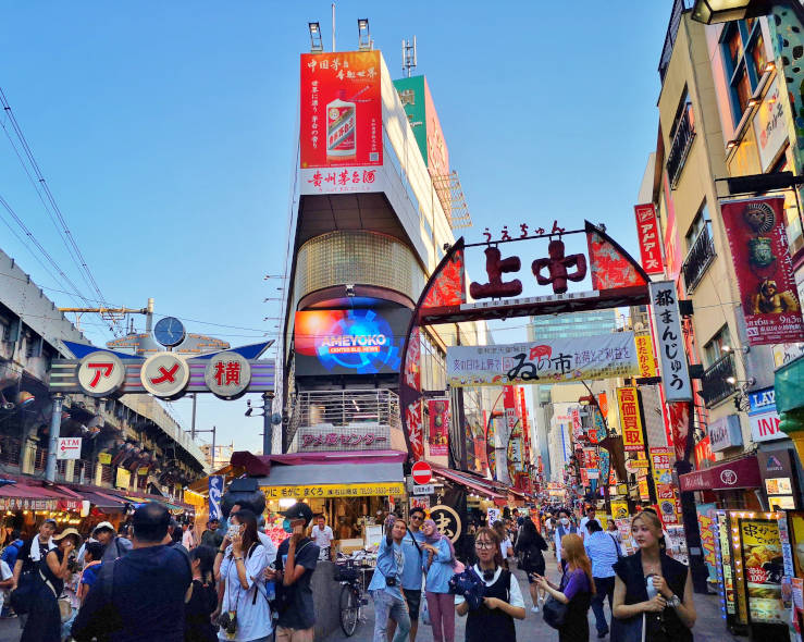 The traditional Ameyoko neighbourhood at Okachimachi Station - Tokyo itinerary 3 days