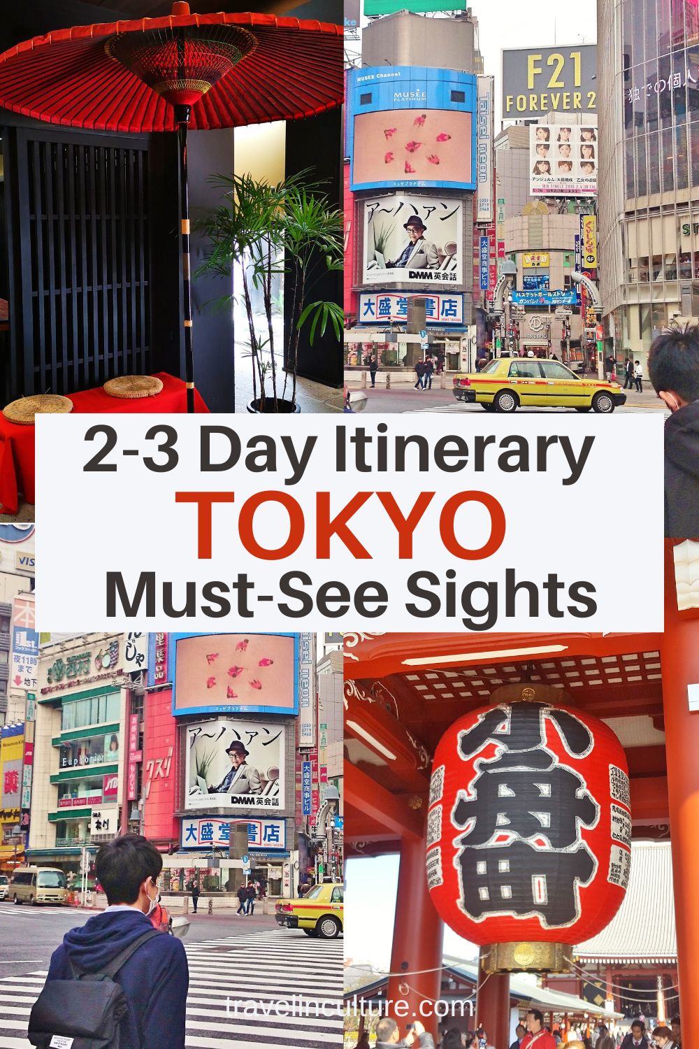 Plan your 2-3 itinerary in Tokyo including all the must-see cultural attractions