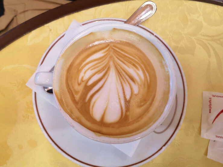 Cappuccino served in a café in Florence, Tuscany, Italy
