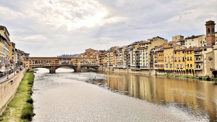 Ponte Vecchio spanning the Arno River in Florence, Tuscany