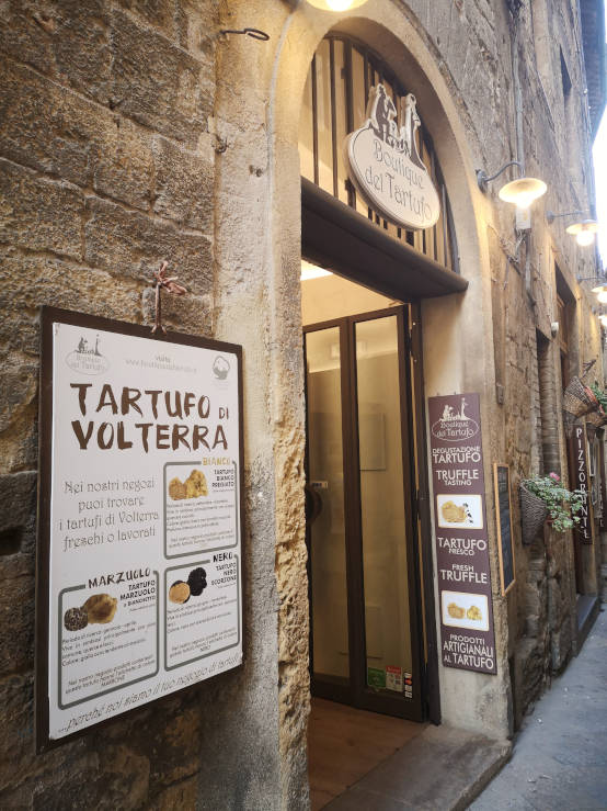 Tartufo di Volterra shop in the historic centre of Volterra