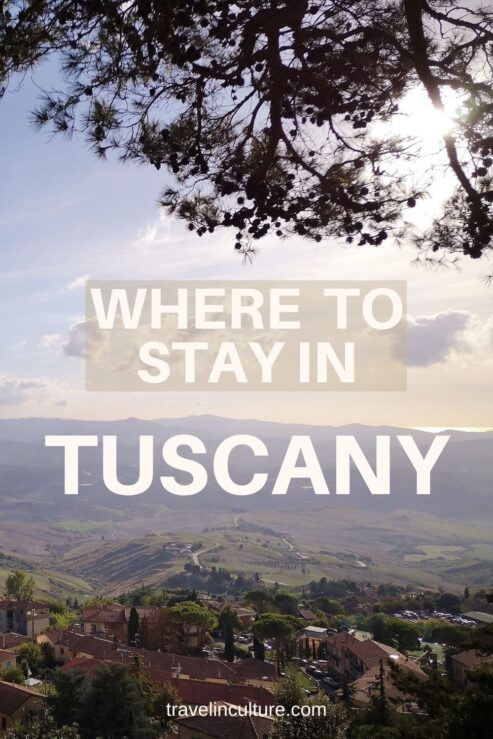 View from Volterra across the rolling Tuscan landscape towards the coast and sea